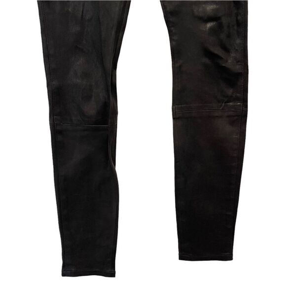 Veronica Beard Indy Lamb leather Black Leggings - Picture 5 of 11
